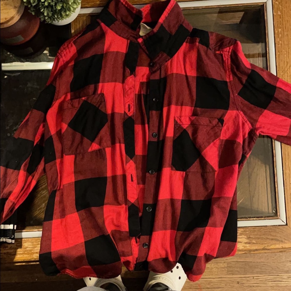 Plaid button up jacket